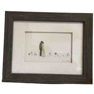 Sharon Nowlan Pebble Art Love in Full Bloom Signed Engagement Wedding Couple